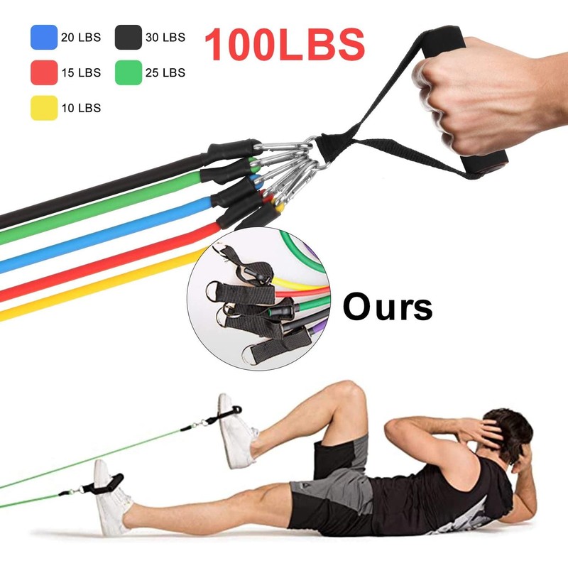 himaly Bands Set with Handle 10-150lbs Levels Strength Exercise Band