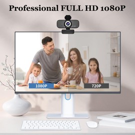 SZGIARUY 1080P Full HD Webcam with Built-in Microphone and Rotatable Tripod, Privacy Cover, for Desktop PC or Laptop Computer