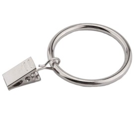 Coideal Curtain Rings with Clips Silver 55mm,10 Pack Extra Large 2 1/2 Inch Nickel Metal Drape Ring for Drapery, Fit 2 Inch Rod