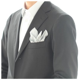 Blooming 019071-5251-40 Handkerchief Pocket Square Gray 100% Silk Ceremonial Occasions Made in Japan Approx. 15.0 inches (38 cm), gray