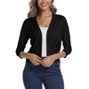 Women's 3/4 Sleeve Open Front Bolero Cardigan Shrug Solid Cardigan
