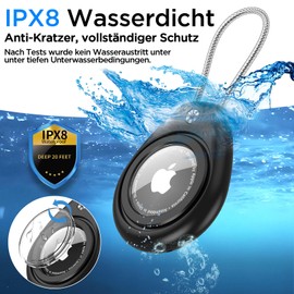 Aimtel Pack of 2 Air Tag Pendants Compatible with Apple Air Tag Keyring, IPX8 Waterproof Air Tag Case with Wire Cable, Air Tag Lock Key Ring Holder for Keys, Luggage, Backpack