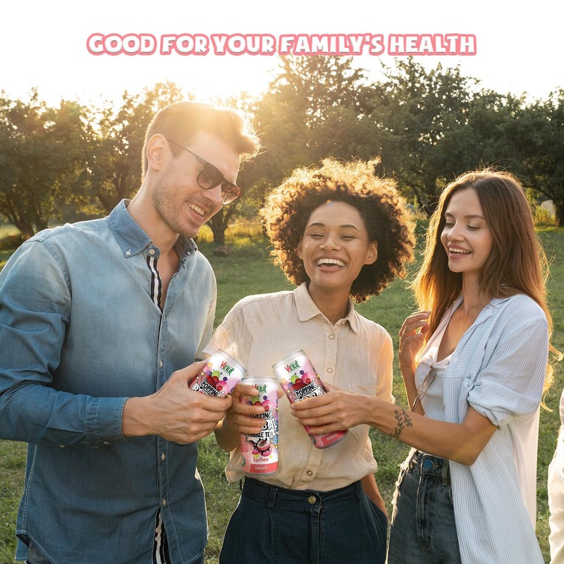 Vinut Popping Boba Bubble Tea Lychee Flavour, (10.82 fl oz,