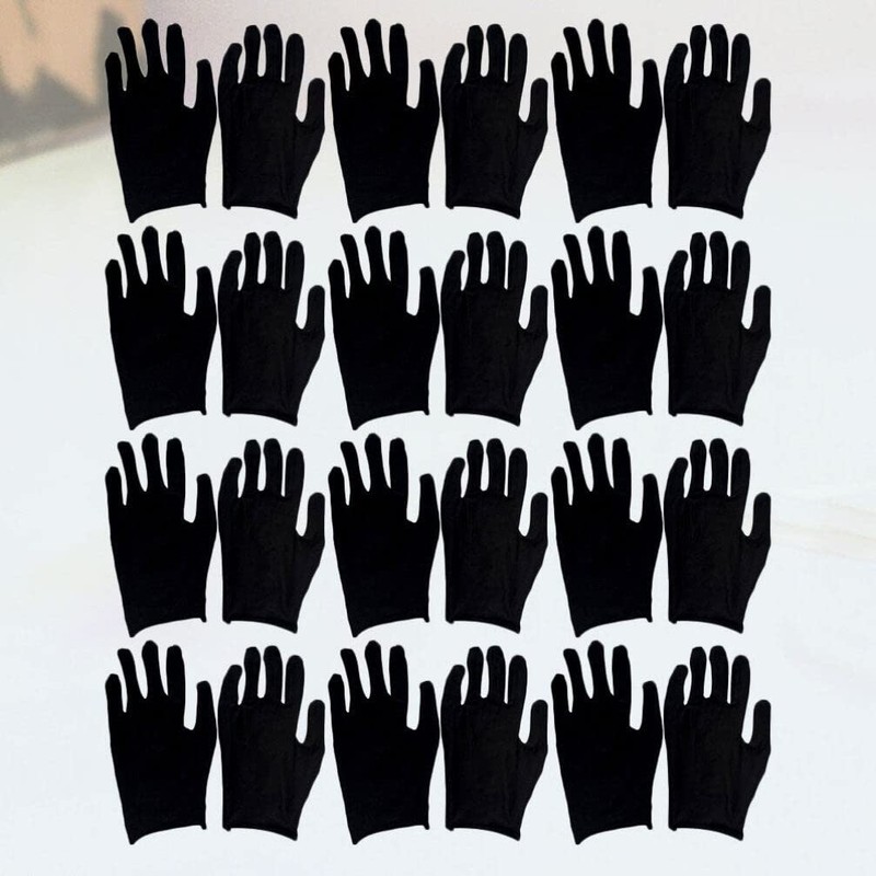 Ipetboom 12 Pairs Cotton Work Gloves Coin Gloves Jewelry Inspection