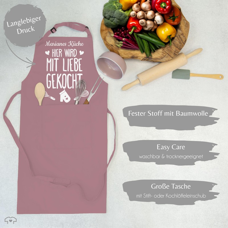 Geschenk mit Namen personalisiert by Shirtracer - Apron - Cooking