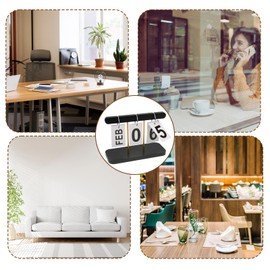 Perpetual Daily Flip Calendar for Desk, Vintage Wood Perpetual Calendar With Large Display, Reusable Desktop Turn Page Month Date Display Rustic Farmhouse Desk Accessories for Home Office Decor (Black)