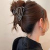 Gothic Skeleton Hand Hair Claw, Gunmetal Skull Design Hair Clip,