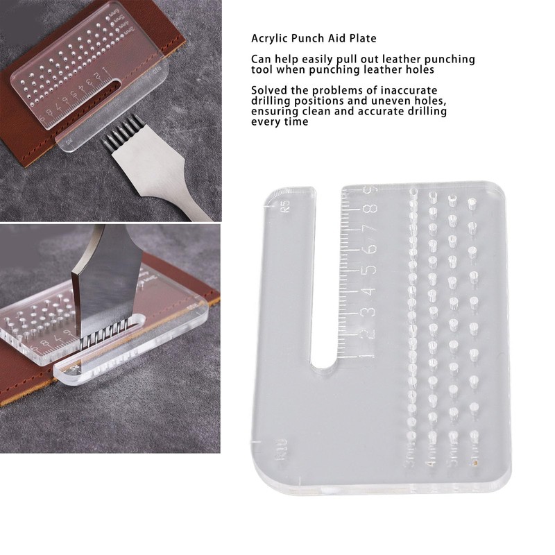 Leather Stitching Punch Aid Plate Multi Functional 4 mm Thick