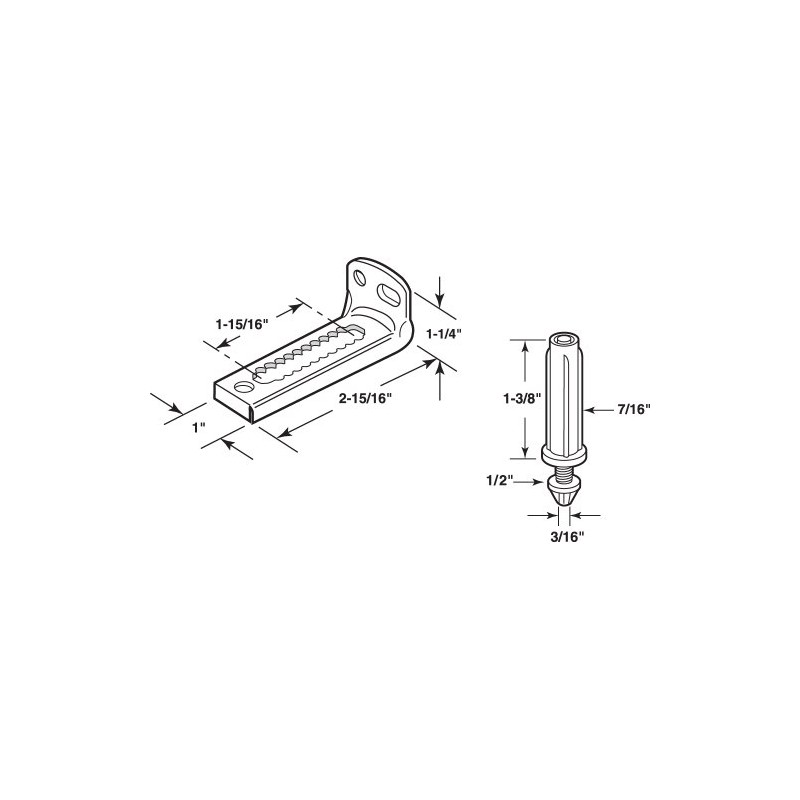 Prime-Line N 6992 Bi-Fold Door Bottom Pivot and Bracket (Single