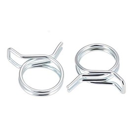 uxcell Double Wire Spring Hose Clamp 16mm Inner Dia Fit 16.0-17.0mm OD Hose Fuel Line Silicone Tube Spring Clips Zinc Plated 10Pcs
