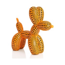 BOIHEGU - Estatua de perro con diseño de lunares para poner en estantes, globo naranja, estatua de perro, divertido pisapapeles, 5 pulgadas, opciones de color versátiles