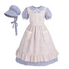 Nuoqi Colonial Costume Girls Prairie Pioneer Dress Laura Ingalls Wilder
