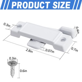 Nkiy Quen 4 Pcs F2590 Windows Replacement Sash Lock-2-1/4'' Mounting Hole Centers Sash Lock with Screws-White Sash Lock for Vertical Sliding Windows Double Hung Windows