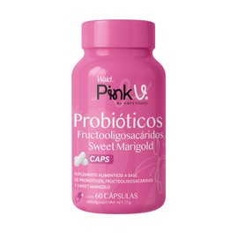 PinkV Suplemento de Probióticos con Fructooligosacáridos y Sweet Marigold 60 Cápsulas de 450mg