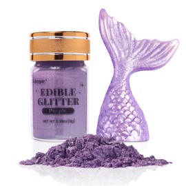 Sujoygar Purple Edible Glitter, Food Grade 8g, Edible Glitter for Drinks, Kosher & Halal Certified, Cocktail, Cupcake, Chocolate, Strawberry, Baking