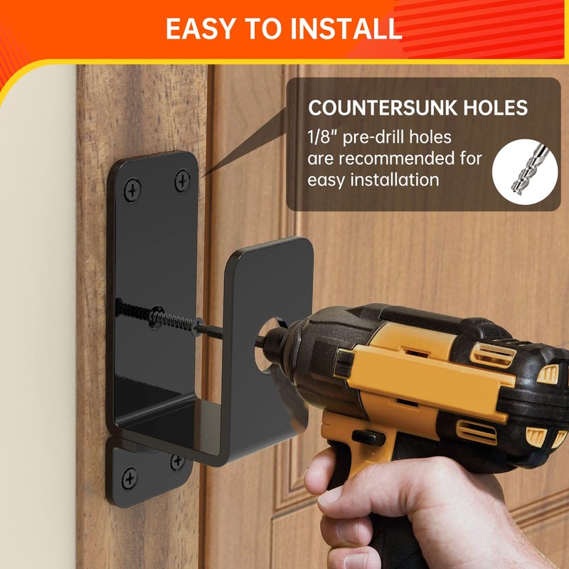 Thickened Door Barricade Bracket for 2X4 Lumber, Drop Open Bar