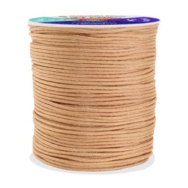Mandala Crafts 1.5mm Tan Blind Strings Lift Shade Cord - 109 Yards Braided Nylon Cord for Roman Shades, Curtain String, and Blinds Repair or Replacement