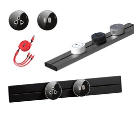 Wall Mount Power Strip with Removable Outlet Adapter,Power Track Home Appliances Universal Outlets Electric Plug Adapter + USB Data Cable (Track and 3 Sockets,2 Universal 1 USB (40cm))