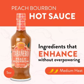 Tabanero Peach Bourbon Habanero Hot Sauce by Tabañero Gourmet Spicy Sauce Hot Sauce Gi...