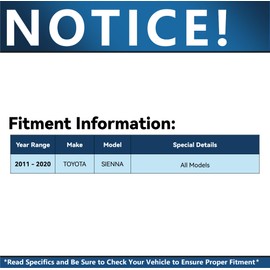 Detroit Axle - 2 Front Inner Tie Rods for Toyota 2011-2020 Sienna, 2012 2013 2014 2015 2016 2017 2018 2019 Tie Rod Ends Set Replacement