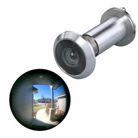 TOGU TG2814YG-SPC Solid Brass UL Listed 220-degree Door Viewer with Heavy Duty Privacy Cover for 1-3/8" to 2-1/6" Doors, Brushed Satin Chrome Finish