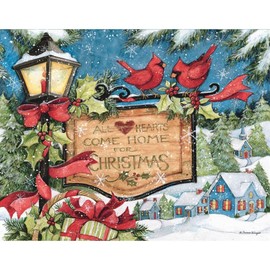 Lang Companies, Hearts to Come Home Boxed Christmas Cards (18 Pack) w/Decorative Box by Susan Winget