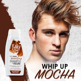 Punky Colour 3-In-1 Color Depositing Shampoo + Conditioner, PC67625, Mochanificent, 250 millilitre