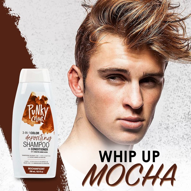Punky Colour 3-In-1 Color Depositing Shampoo + Conditioner, PC67625, Mochanificent,