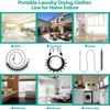 Portable Clothesline with 12 Clothes Pins - Travel Retractable Clothesline