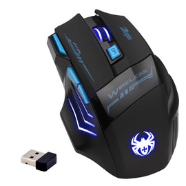 Zelotes Kabellose Maus Wireless Mouse,2.4GHz Ergonomische PC Maus Kabellos,7 Tasten 2400DPI USB Gaming Maus,Computer Maus für PC, Mac, Laptop,Schwarz