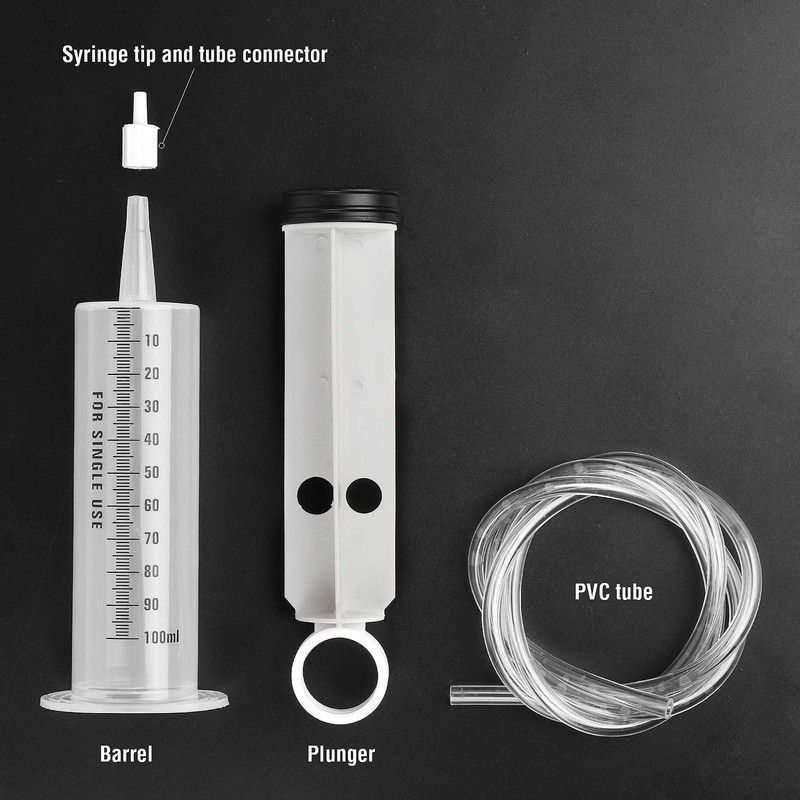 Hyber&Cara 100ml Syringe with 100cm Tube, Large Plastic Measuring Syringe