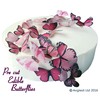 Anglesit Anglesit 24 X PRE-CUT BEAUTIFUL MEDIUM PINK BUTTERFLIES EDIBLE