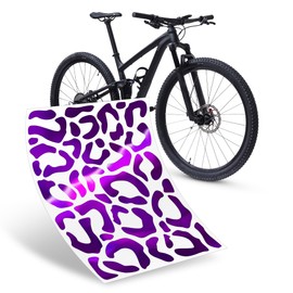 Riesel Design® Bicycle Sticker Set - 20 x 15 cm Sticker Kit for Frames & Helmets - Weatherproof & Stylish (Metallic Purple)