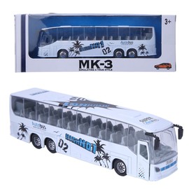 Keenso Juguete de Autobús con Retroceso 1:50, Modelo de Autobús de Tránsito con Luz y Música para Niños (White)