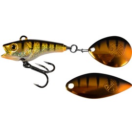 LMAB Good Vibe Jig Spinner with Interchangeable Blade Jig Spinner for Fishing, Bass & Pike Spinjig (14g, Real Perch)