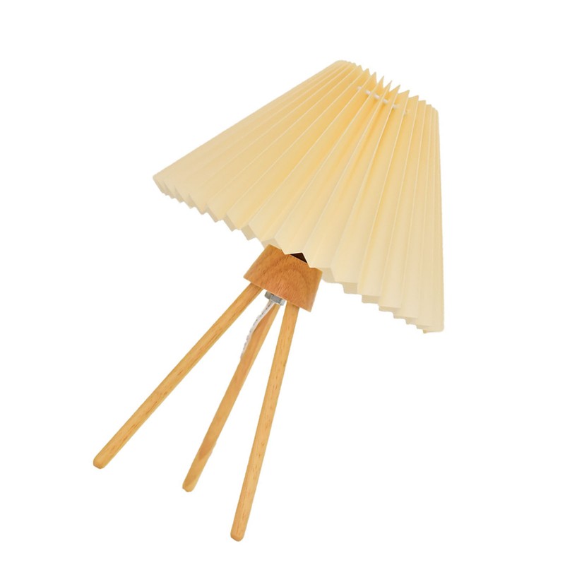 Desk Lamp Retro Style Versatile Pleated Bedside Table Lamp Reading