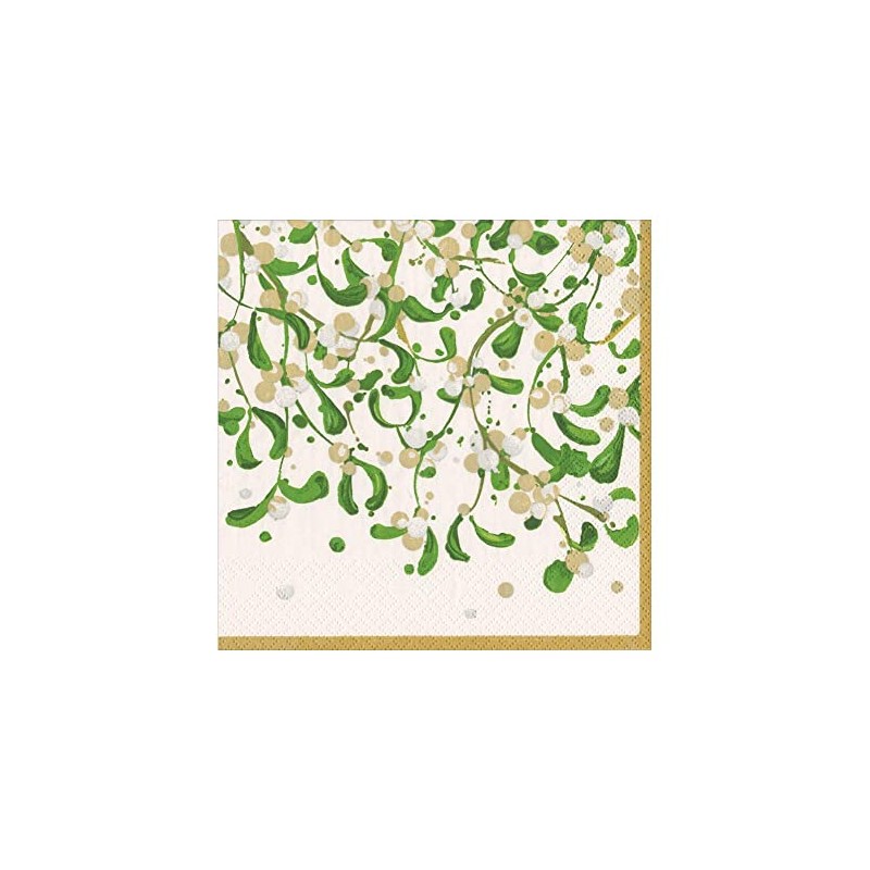 Caspari Modern Mistletoe Paper Luncheon Napkins - 20 Per Package