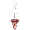 BONSNY Enamel Metal Chain Jungle Elephant Key Chains For Women