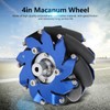 4in Mecanum Wheel Right Aluminum with TPU Rubber Rollers Industrial