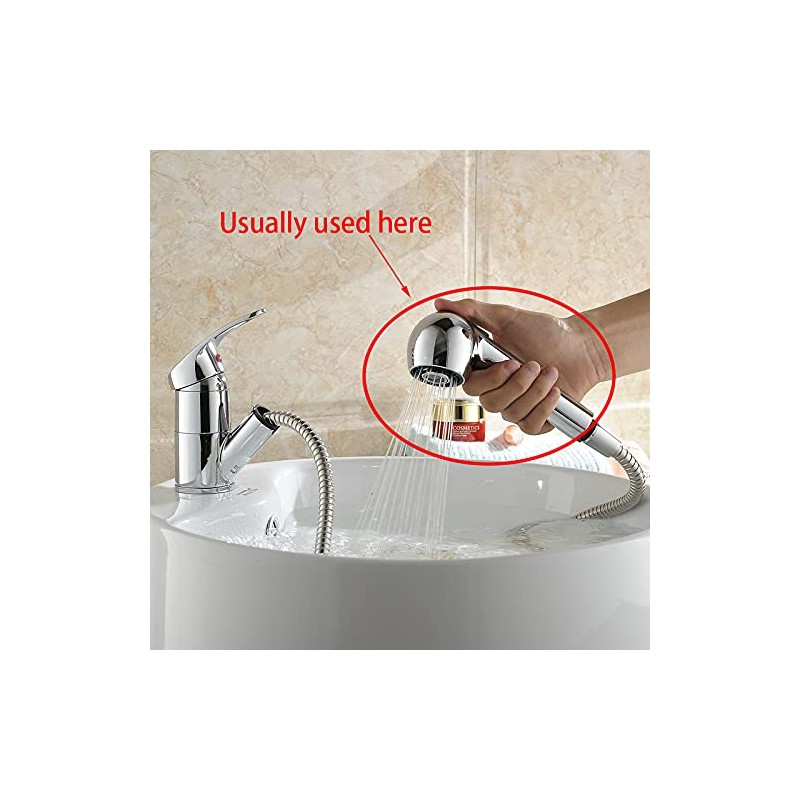 Kitchen Sink Pull Down Faucet Head Replacement 2-Functions Pull Out