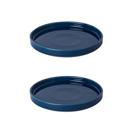 Fzfeiyy Ceramic Plant Saucer 5 Inch, 2 Pack Round Plant Saucers for Indoors/Outdoors, Flower Pot Saucers for Holding Water Drips and Soil, Ceramic Drainage Tray for Plant Pot (Blue)