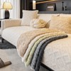 tianxinbaobei Geometric Jacquard Plush Sofa Cover,Non Slip Sectional Couch Cover,Warm
