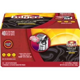 Folgers Black Silk Dark Roast Ground Coffee, 40- 1.4 Ounce Filter Packs