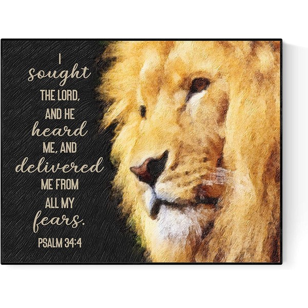 I Sought The LORD | Psalm 34:4 | Christian Wall Art Print (8x10)
