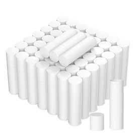 Zenihol BPA Free Empty Lip Balm Tubes Bulk, 50 Count with Leak-proof Caps (White, 50Pcs)