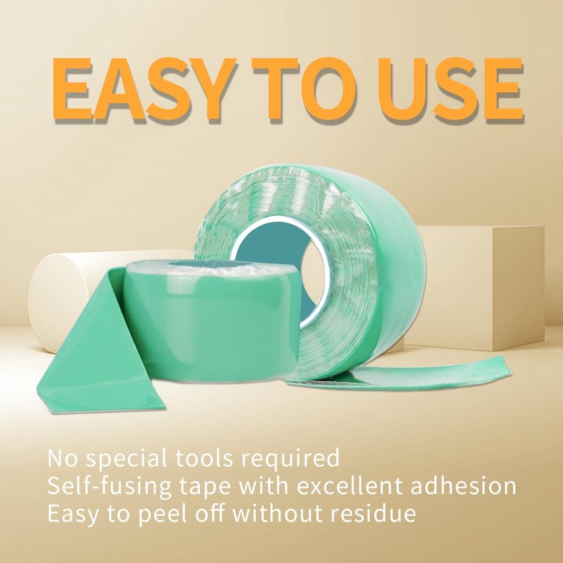Self‑Fusing Silicone Repair Tape,16.4 ft, Waterproof & Heat‑Resistant Rubber Wrap