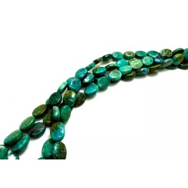 Perfect Gems Natural Genuine Blue Turquoise Flat Oval Polished Smooth Gemstone Beads PGS391C