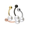 PIERCINGLINE Titanium Belly Button Piercing | Synthetic Pearl + Titanium