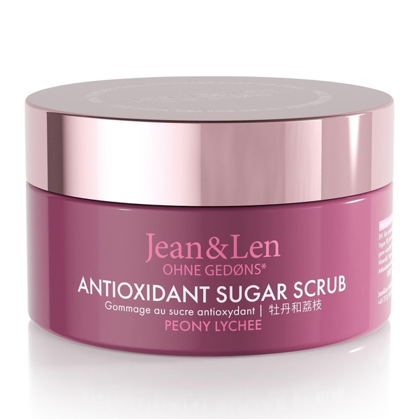 Jean & Len Antioxidant Sugar Scrub Peony & Lychee, for