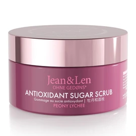Jean & Len Antioxidant Sugar Scrub Peony & Lychee, for a Fragrant Cleansing Experience, with Rich Oils, High-Quality Jar, Sugar Scrub without Parabens & Silicones, 200 ml